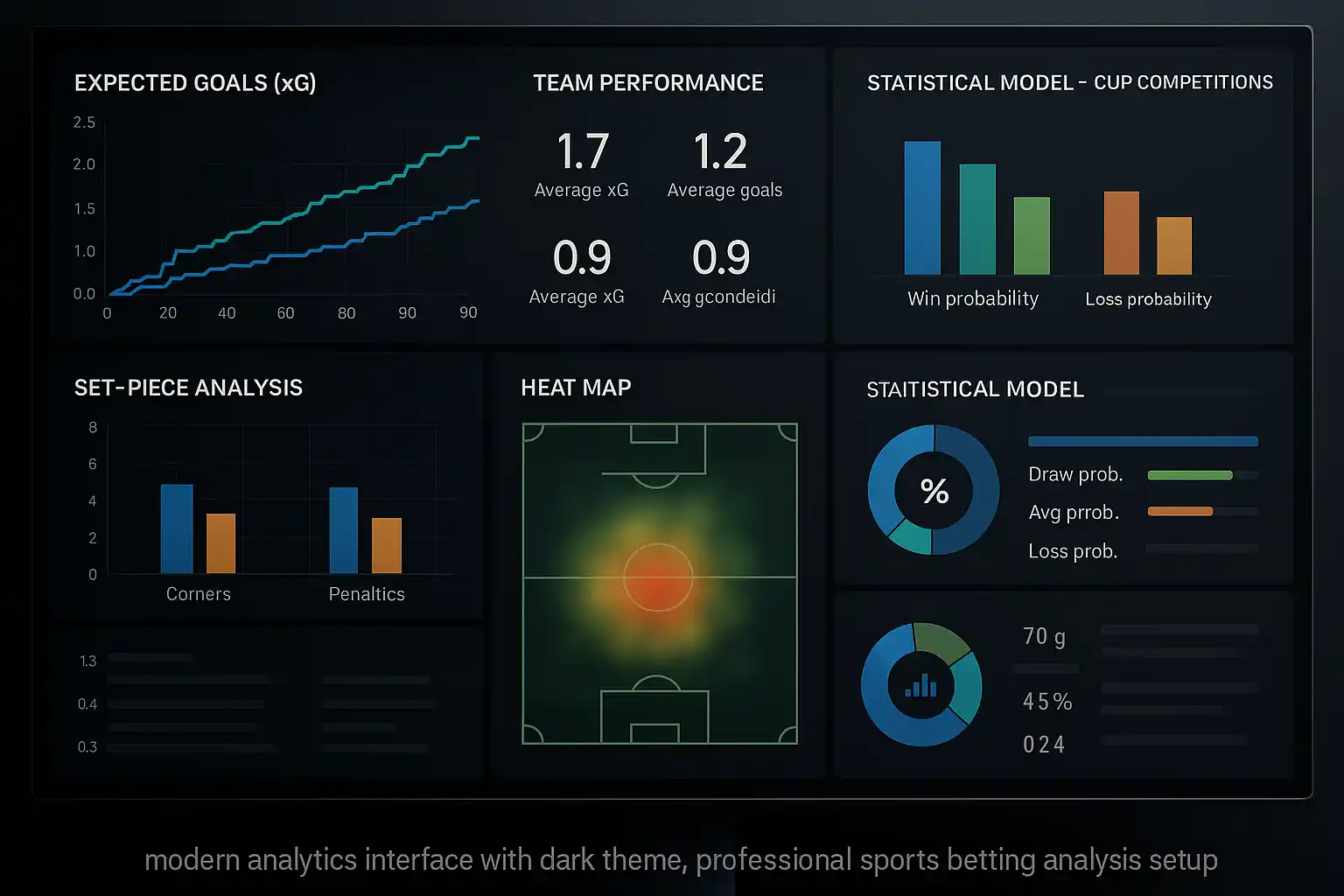 Advanced analytics dashboard showing xG charts and statistical models for cup betting