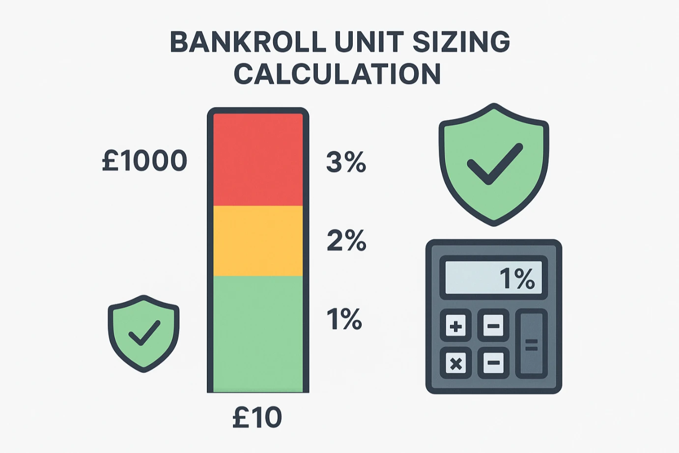 Visual guide for calculating optimal betting unit size from total bankroll