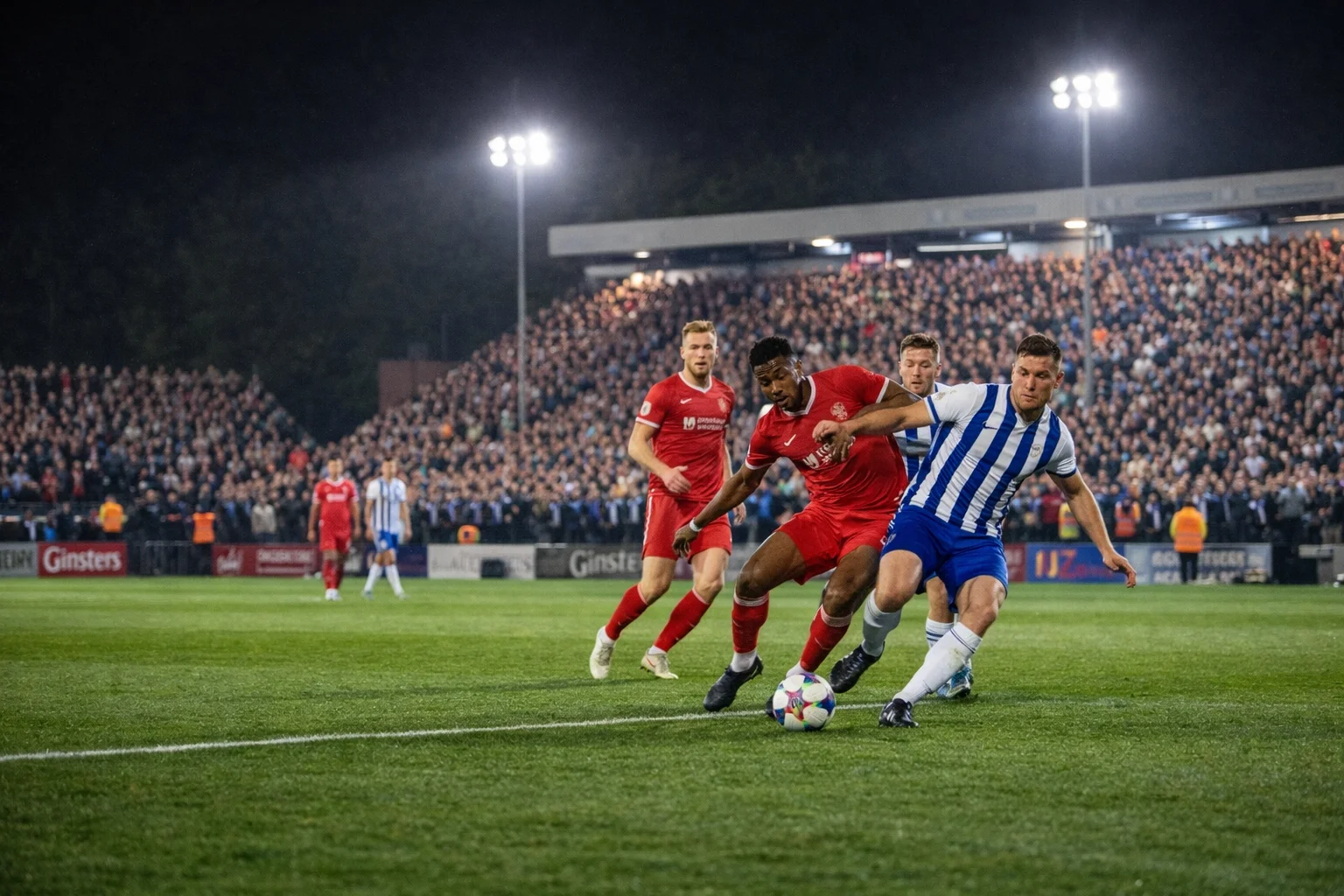 Intense atmosphere during a Carabao Cup second round match between Premier League and lower league teams