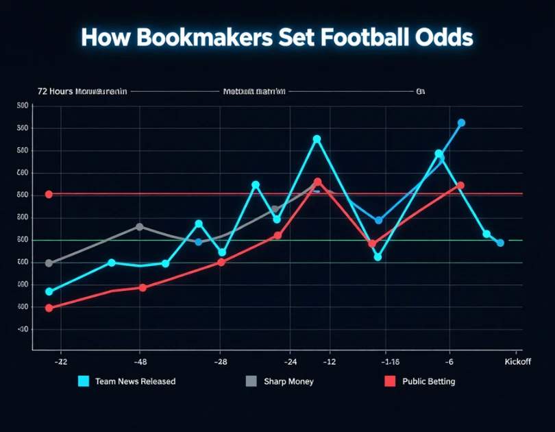 Football odds movement tracking graph showing market changes